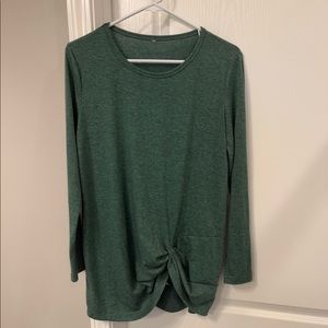 Heather Green Tunic w/ Knot Detail